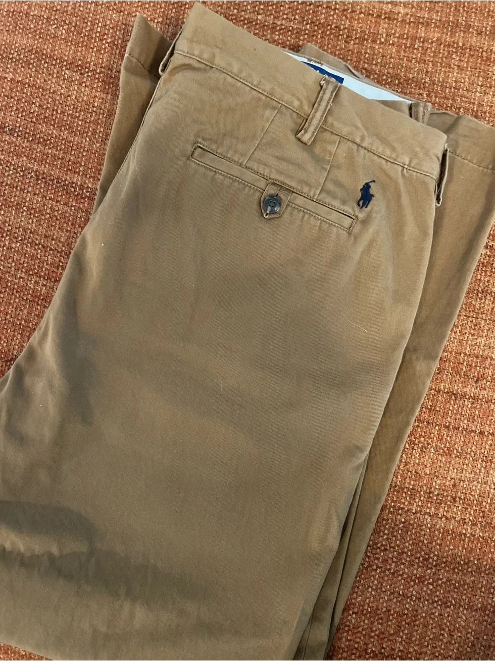 Polo Ralph Lauren Men's Classic Fit Dark. Khaki Chinos Cotton Twill 36 x 31
